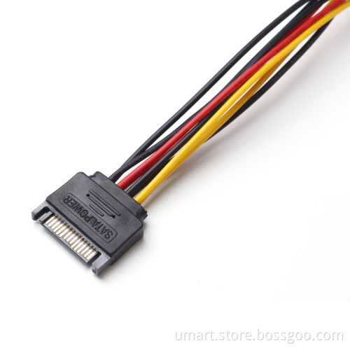 SATA 15pin Power Splitter Cable 15 Pin Male to Serial ATA 15pin x 2 Female Y Hard Drive Cables 15CM